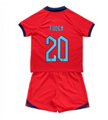 England Phil Foden #20 Bortedraktsett Barn VM 2022 Kortermet (+ Korte bukser)